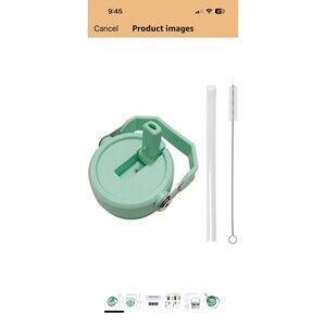 Lid for Stanley Tumbler Quencher 2.0 Protour 20oz, 32oz Teal Green Straw Cleaner